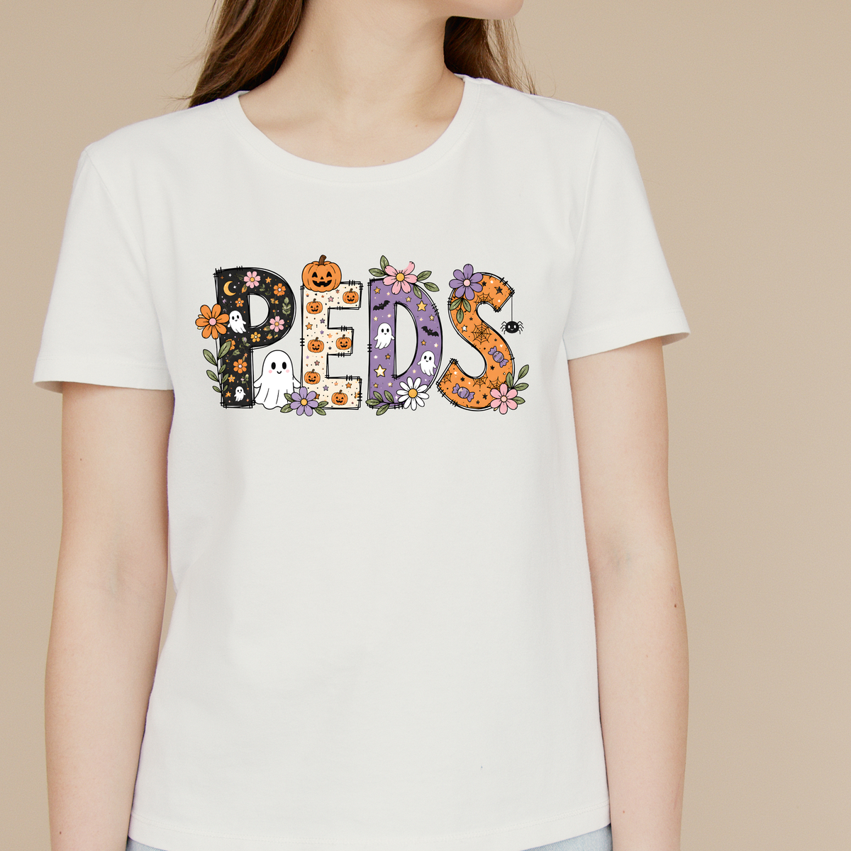 Halloween Pumpkin Nurse Shirt Women