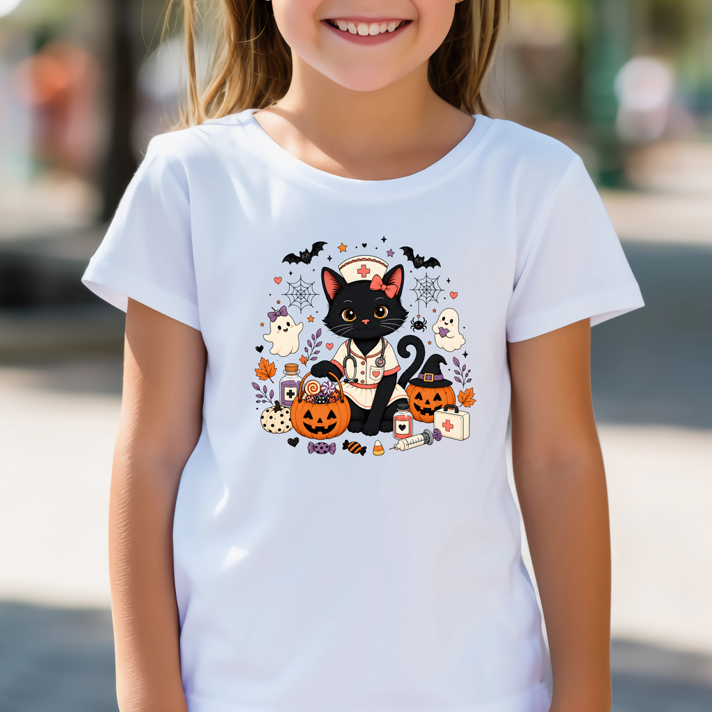 Halloween Cat Nurse Shirt for Women