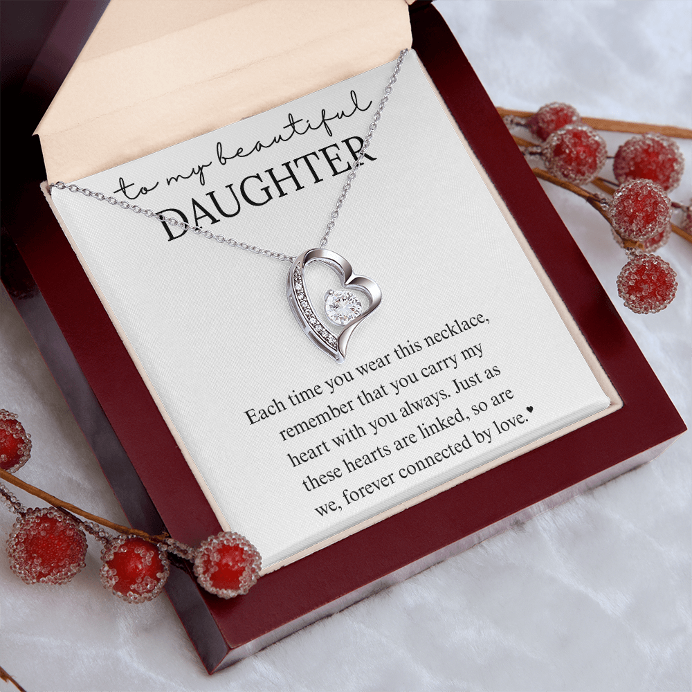 Daughter Heart Linked Necklace Gift