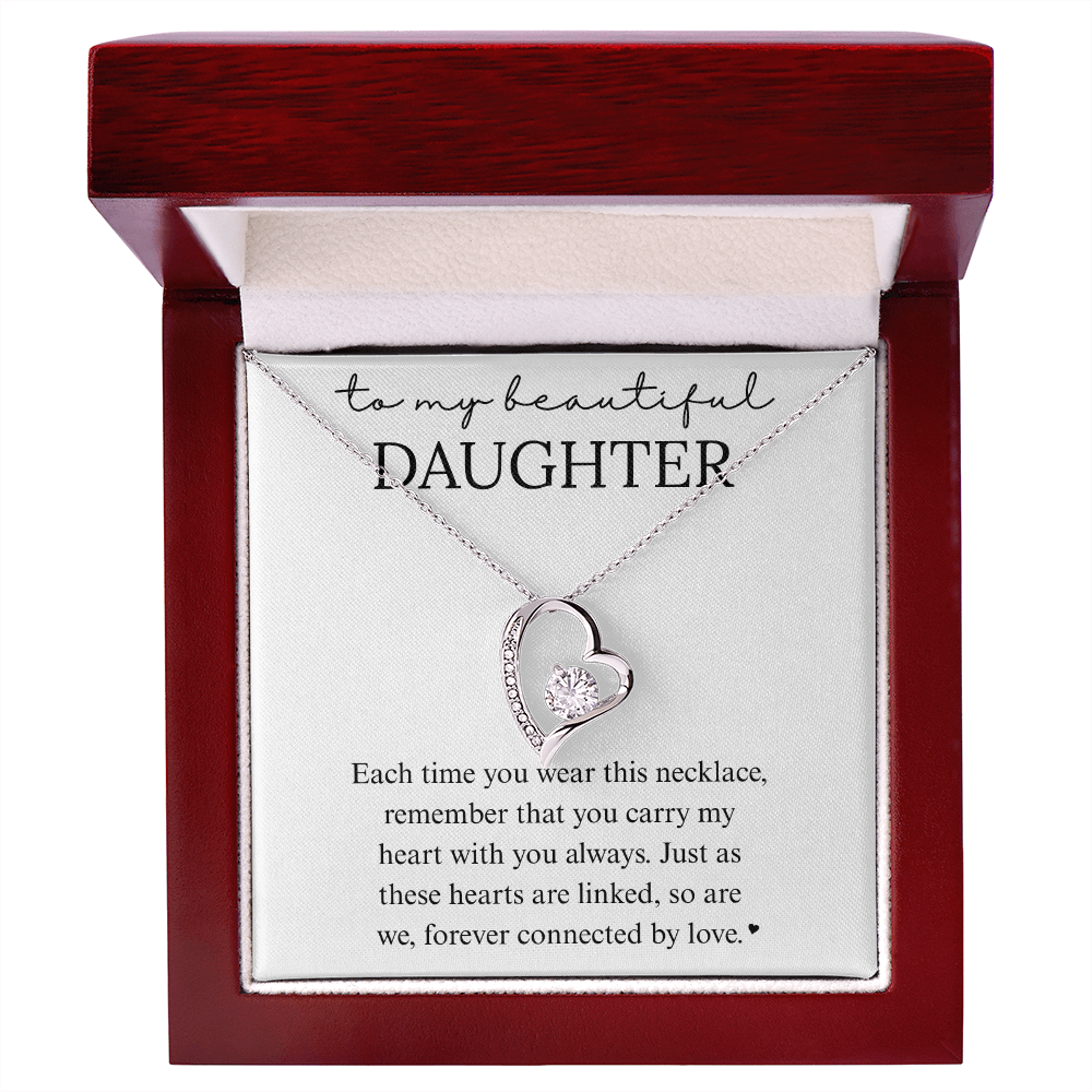 Daughter Heart Linked Necklace Gift