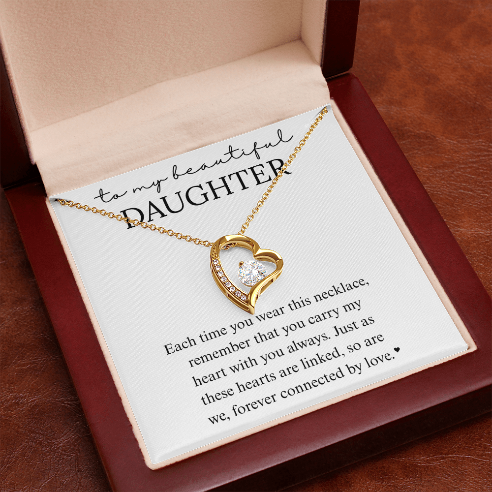Daughter Heart Linked Necklace Gift