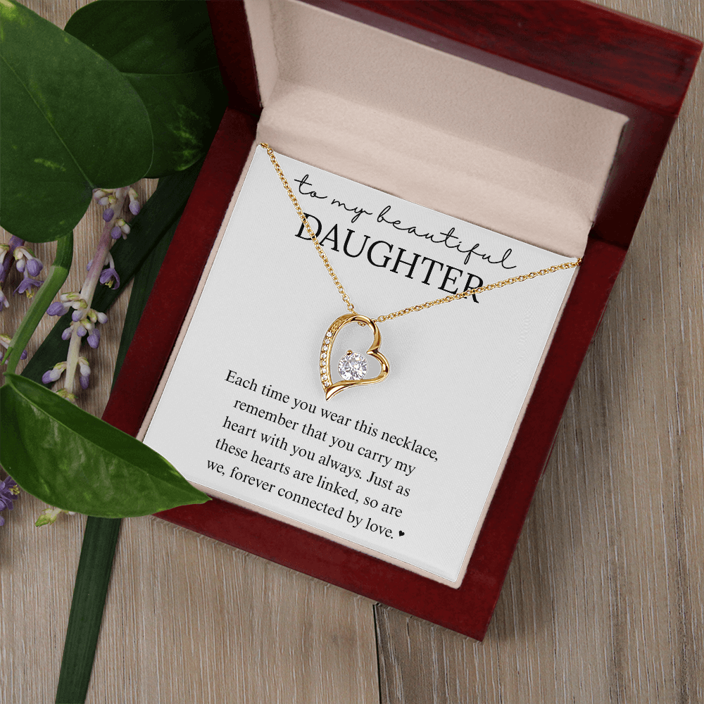Daughter Heart Linked Necklace Gift