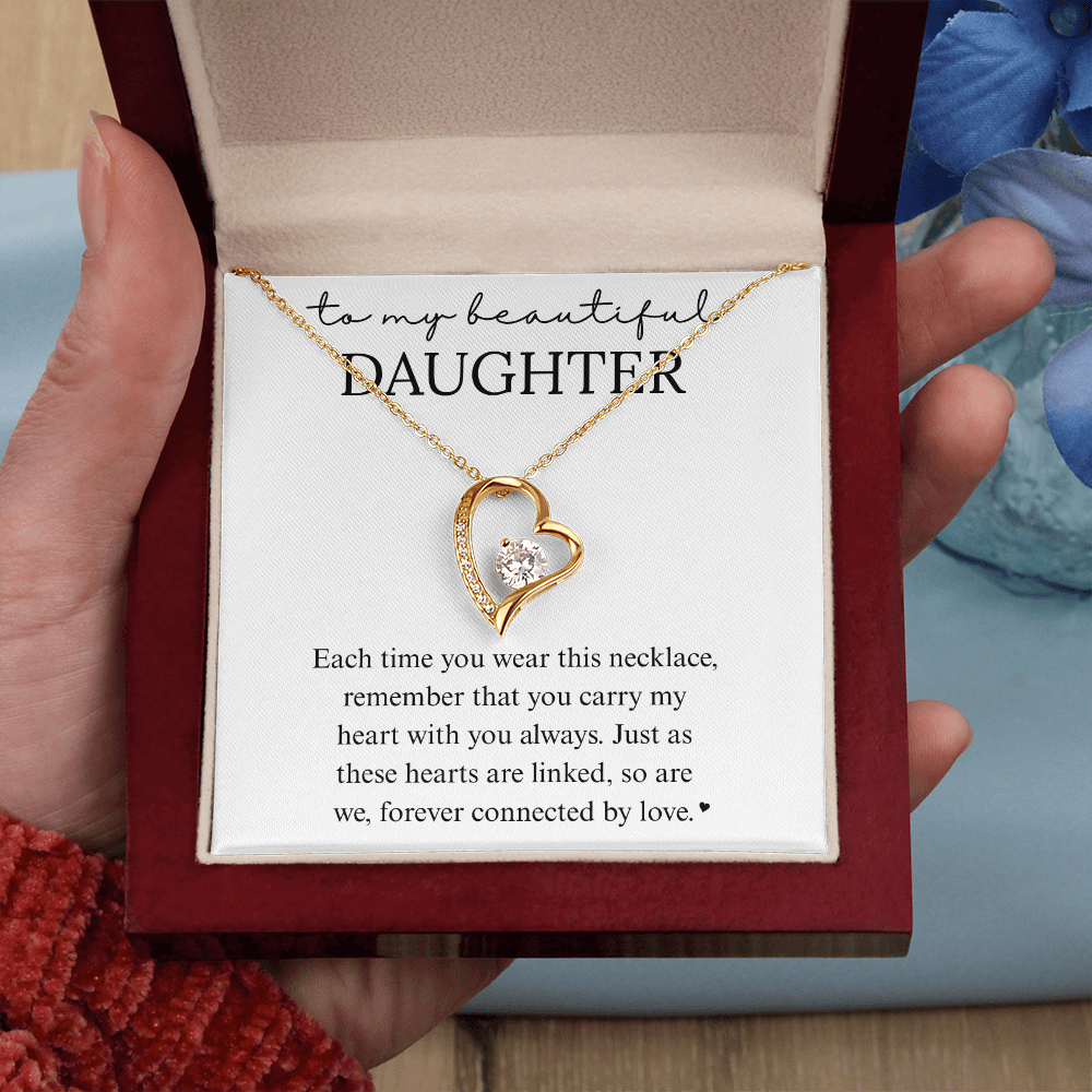 Daughter Heart Linked Necklace Gift