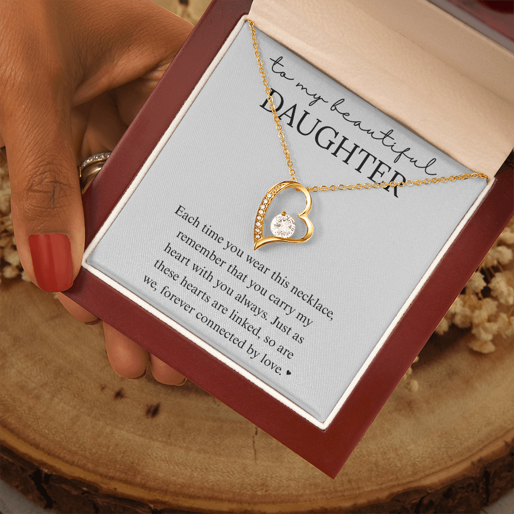 Daughter Heart Linked Necklace Gift
