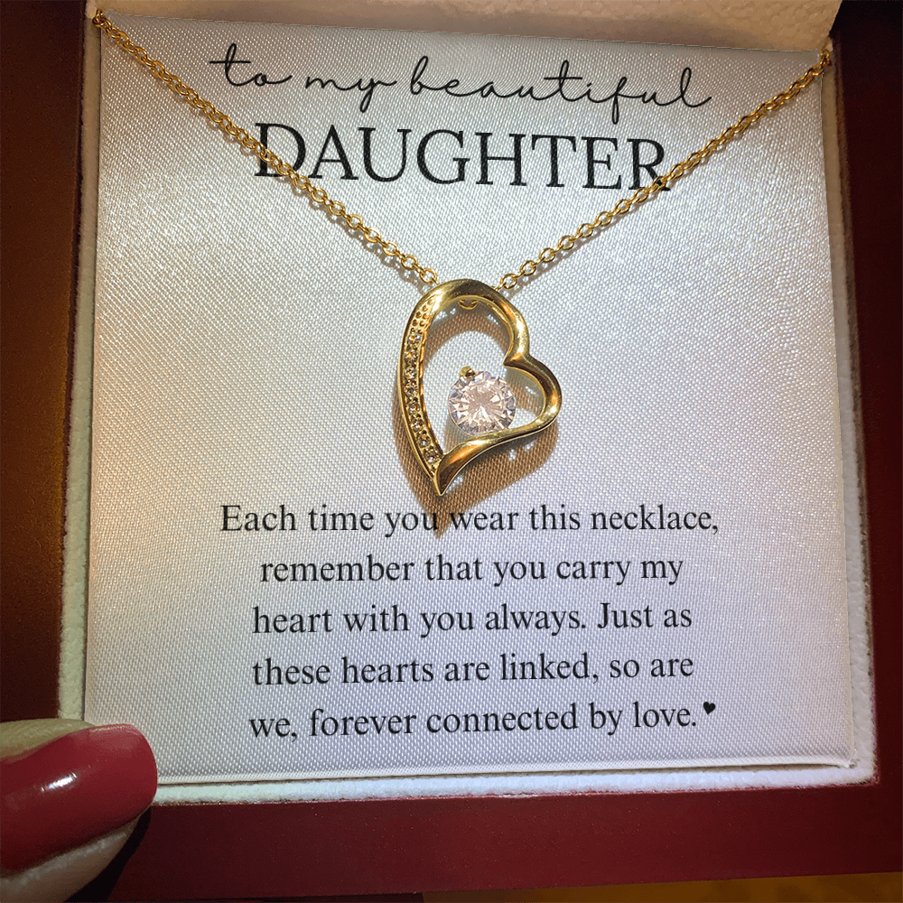 Daughter Heart Linked Necklace Gift