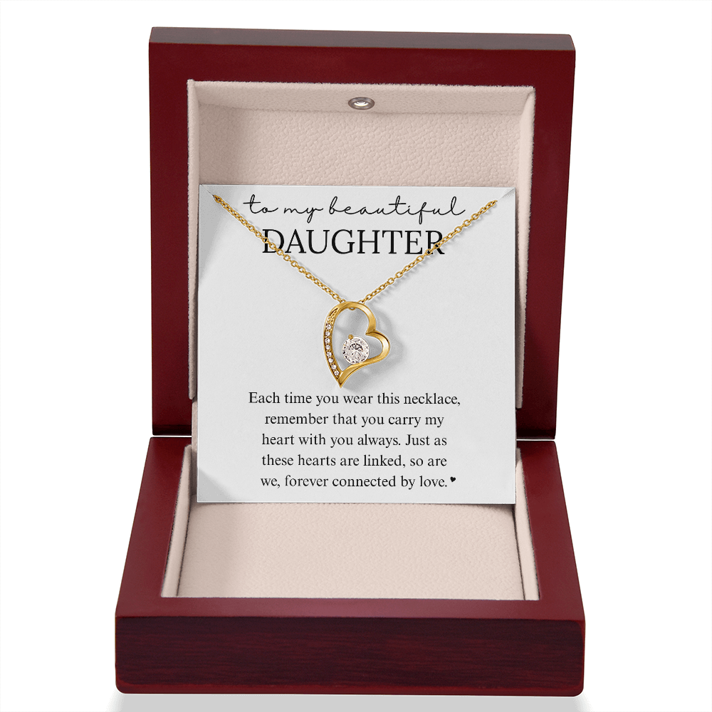 Daughter Heart Linked Necklace Gift