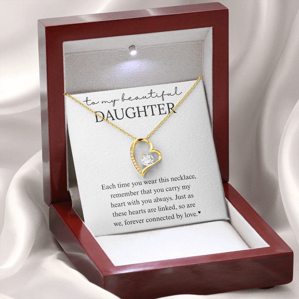 Daughter Heart Linked Necklace Gift