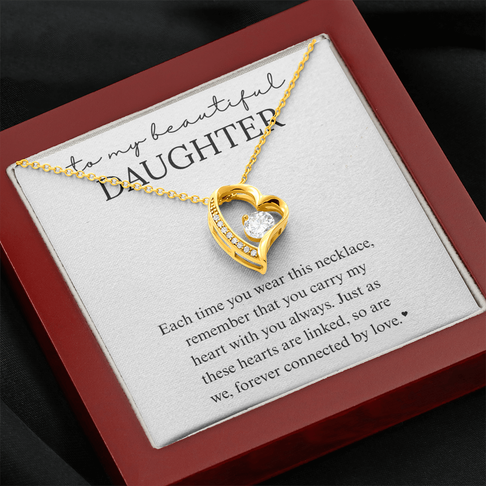 Daughter Heart Linked Necklace Gift