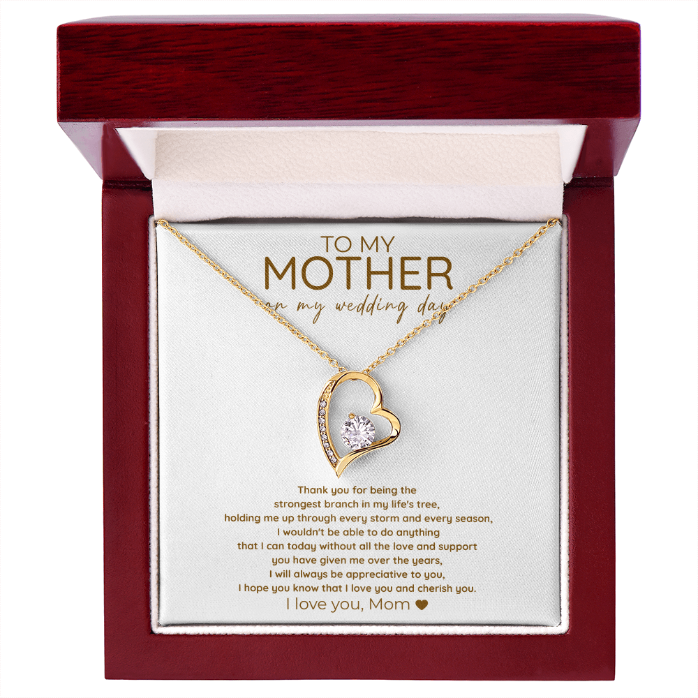 Wedding Day Heart Necklace Gift Mom