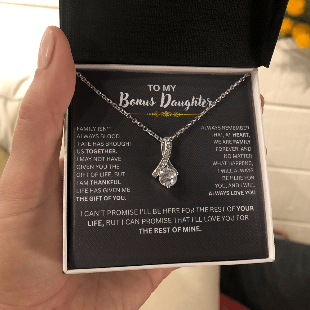 Bonus Daughter Necklace Loving Gift