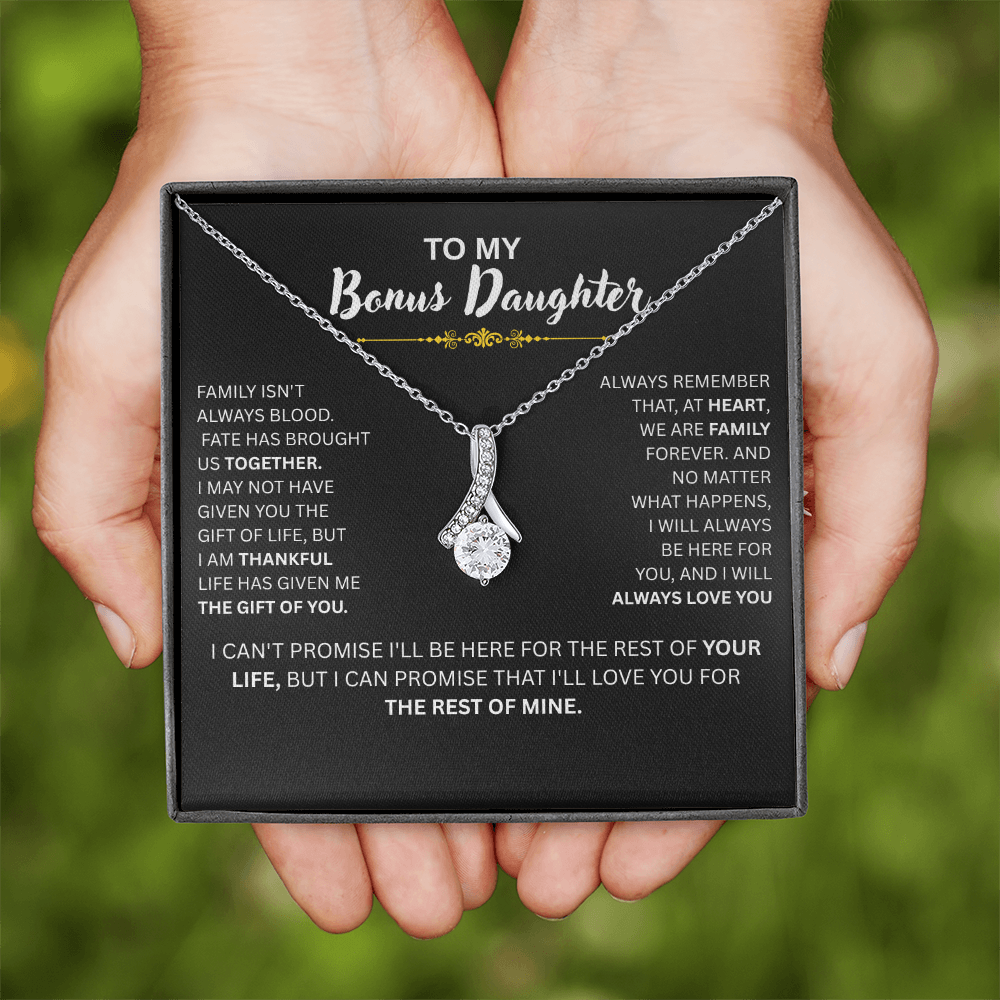 Bonus Daughter Necklace Loving Gift