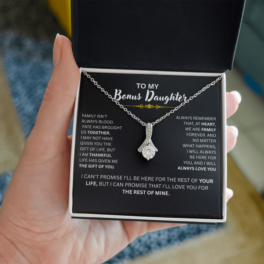 Bonus Daughter Necklace Loving Gift