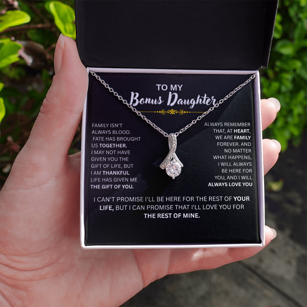 Bonus Daughter Necklace Loving Gift