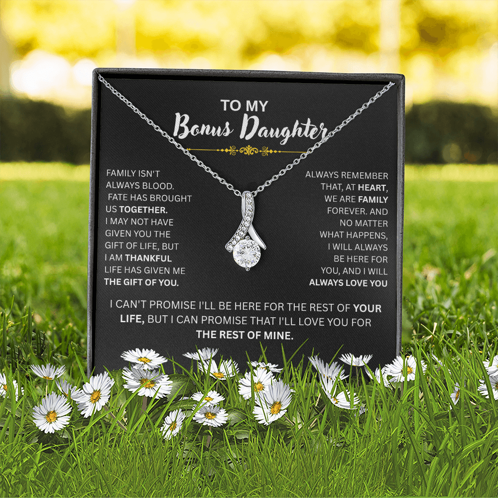Bonus Daughter Necklace Loving Gift
