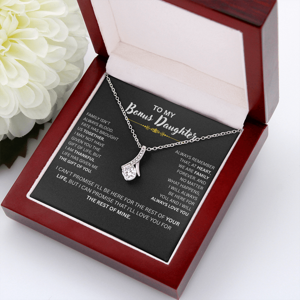Bonus Daughter Necklace Loving Gift