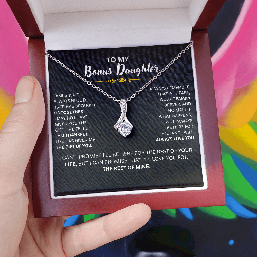 Bonus Daughter Necklace Loving Gift