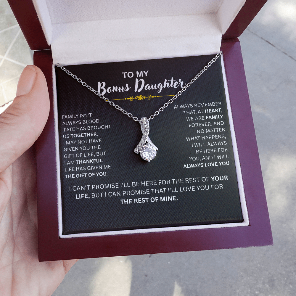 Bonus Daughter Necklace Loving Gift