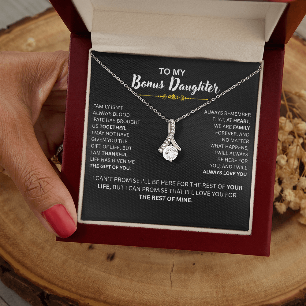 Bonus Daughter Necklace Loving Gift