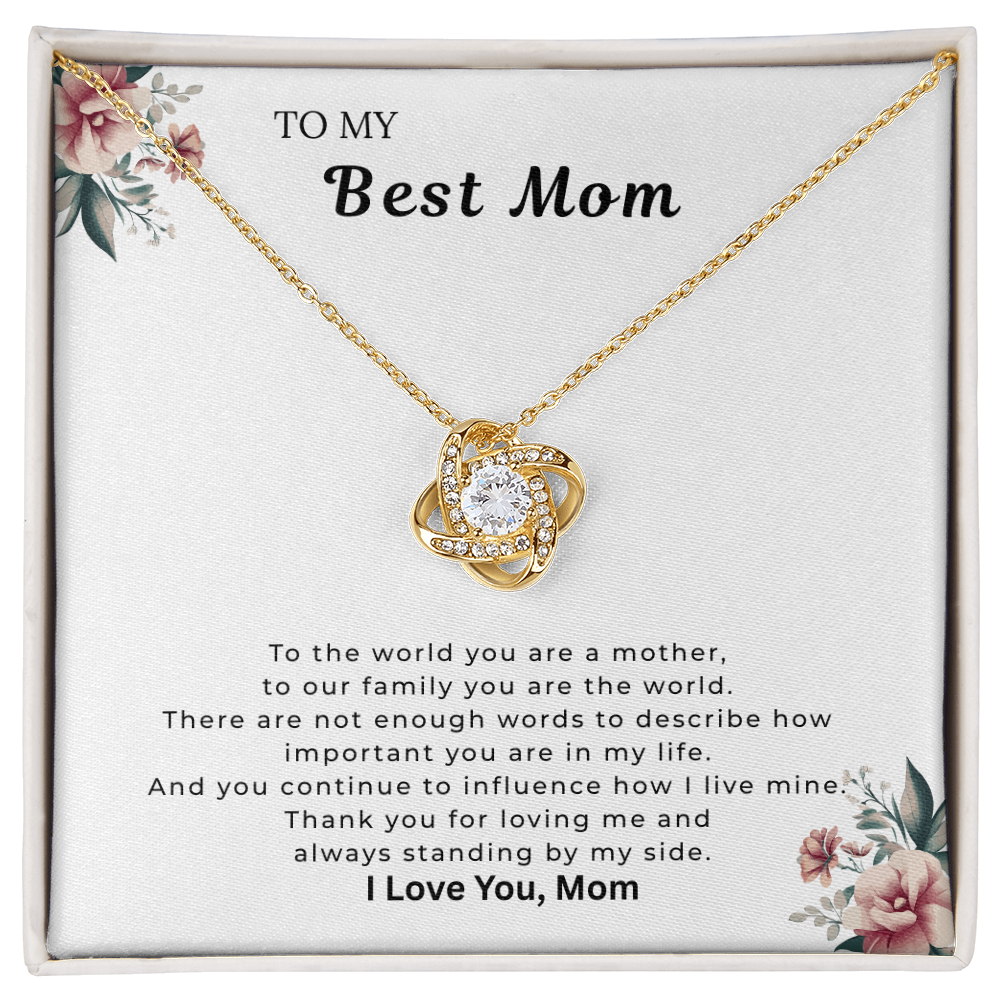 Best Mom Floral Necklace Gift