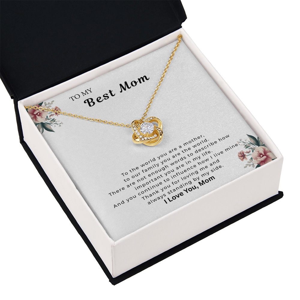 Best Mom Floral Necklace Gift