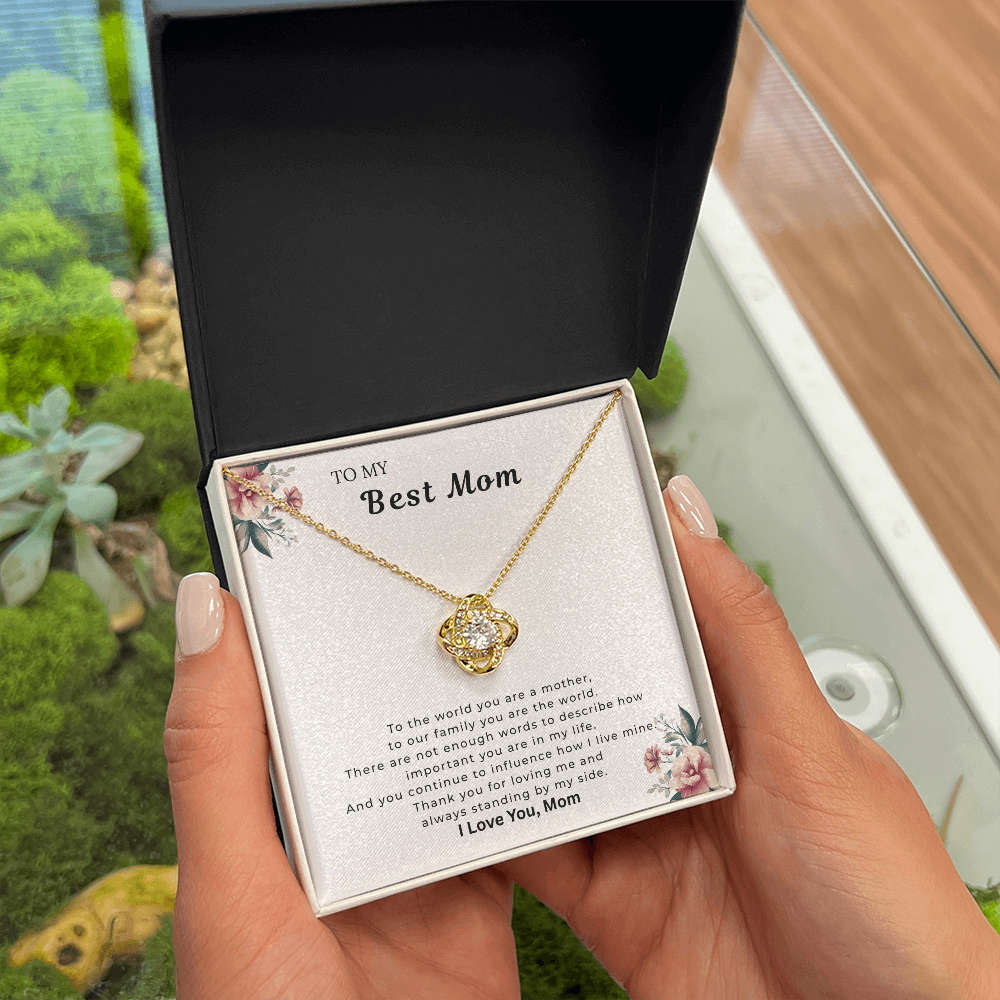Best Mom Floral Necklace Gift