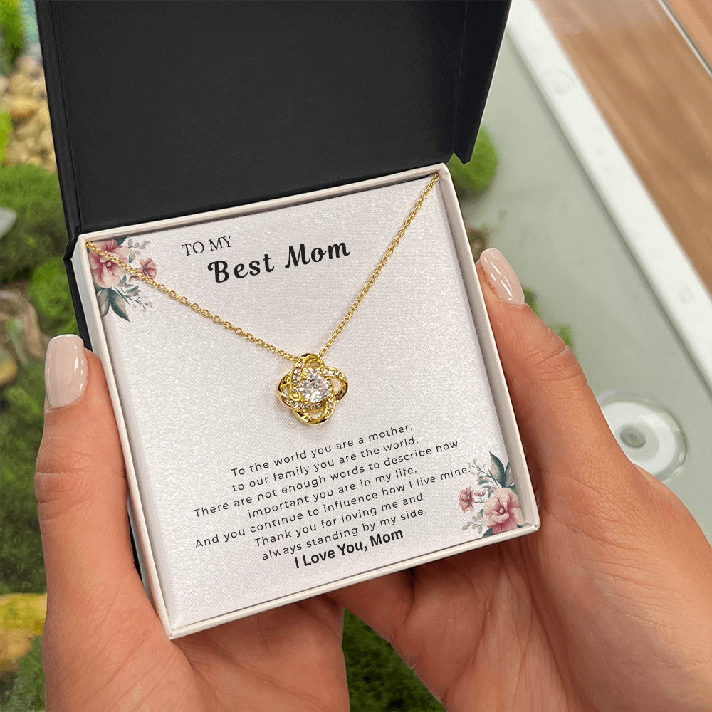 Best Mom Floral Necklace Gift