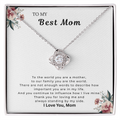 Best Mom Floral Necklace Gift
