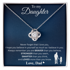 Dad to Daughter Necklace Gift Love!