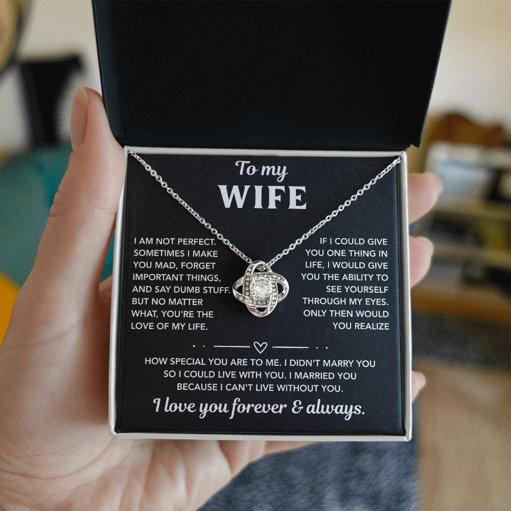 To My Wife Love Knot Necklace Gift!