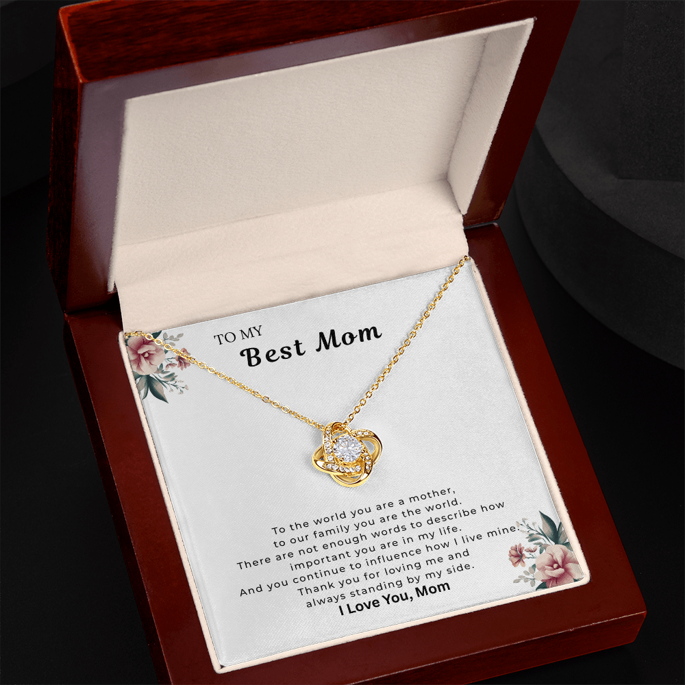 Best Mom Floral Necklace Gift