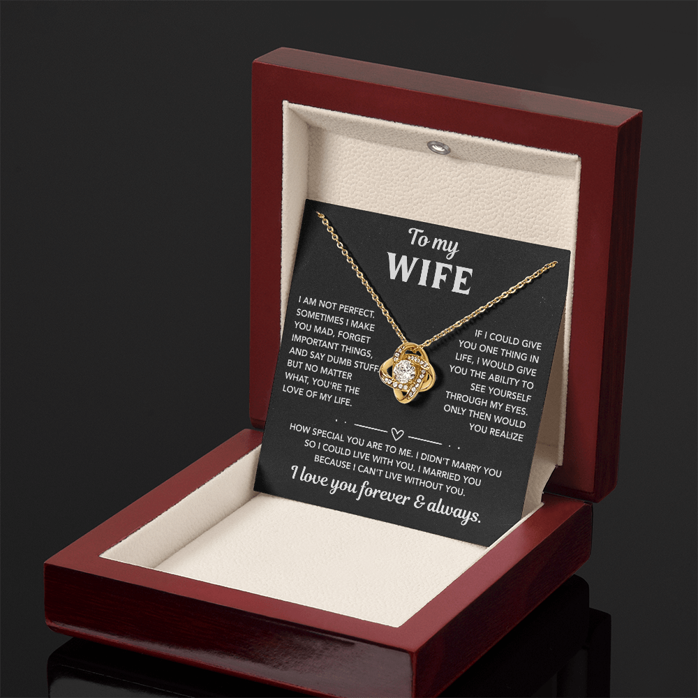 To My Wife Love Knot Necklace Gift!