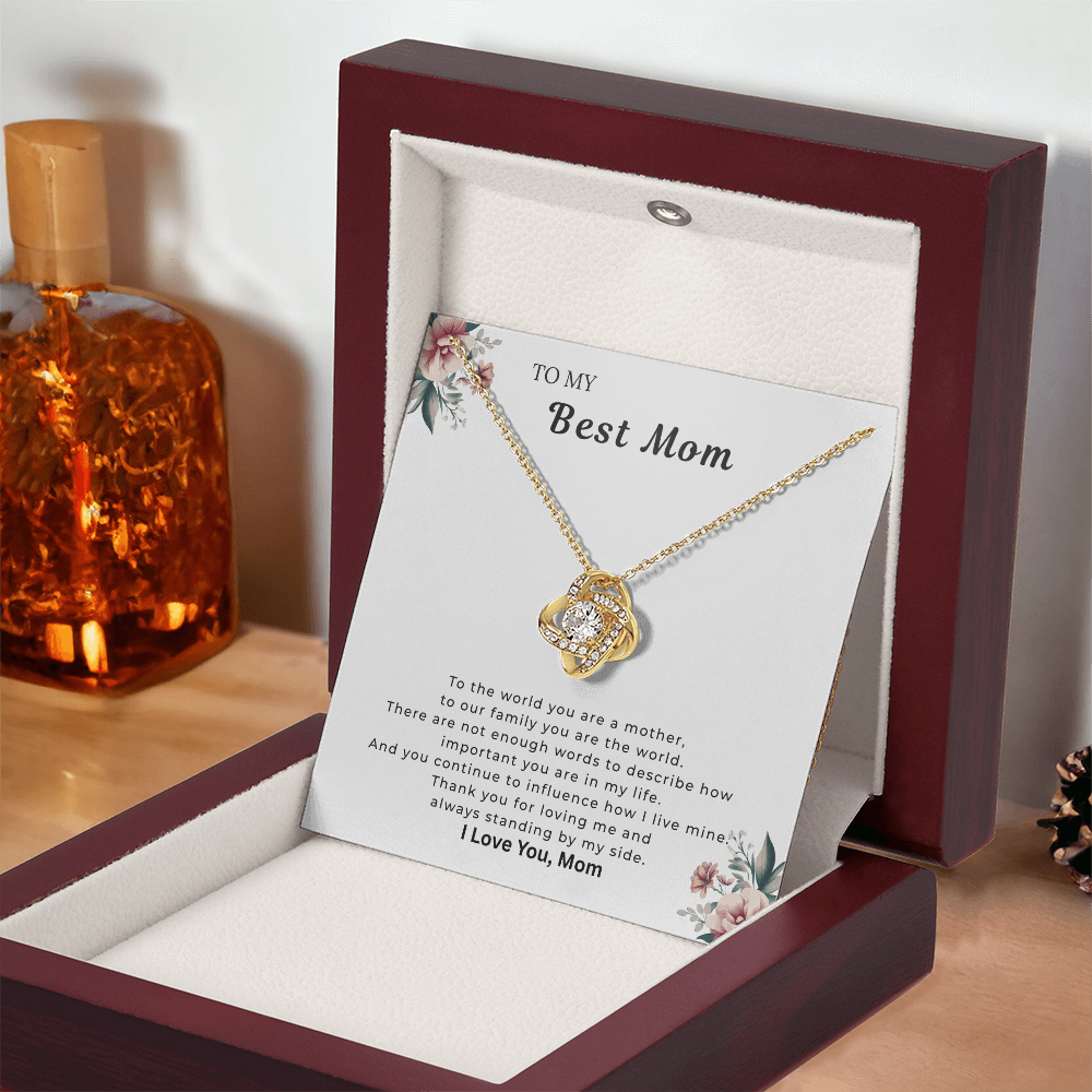 Best Mom Floral Necklace Gift
