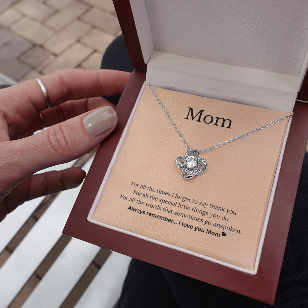 Mom Necklace Gift with Love Message