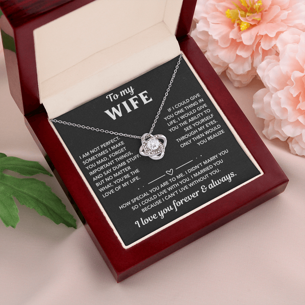 To My Wife Love Knot Necklace Gift!