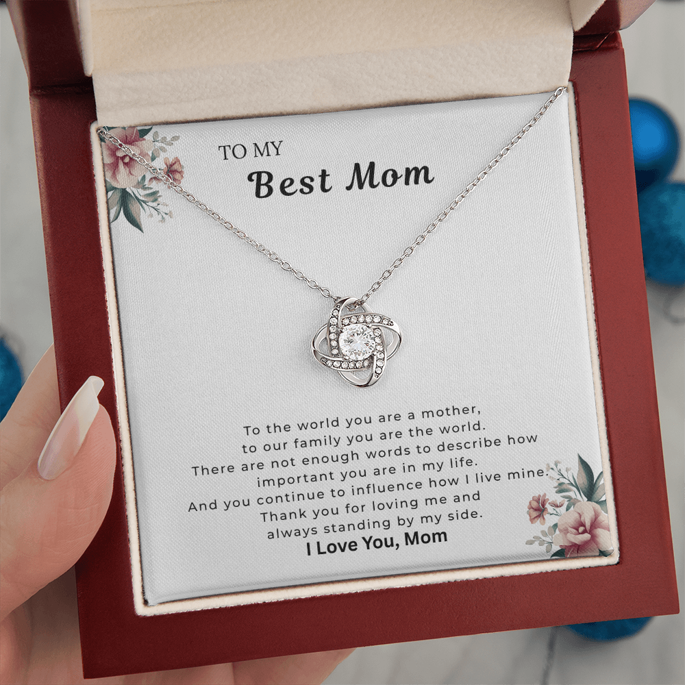 Best Mom Floral Necklace Gift