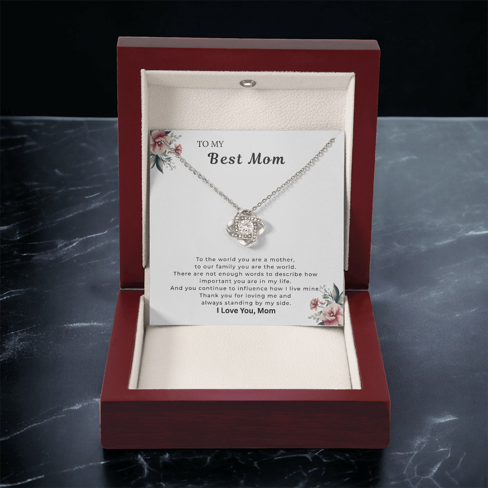 Best Mom Floral Necklace Gift