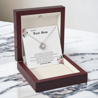 Best Mom Floral Necklace Gift