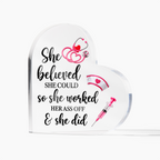 Acrylic Heart Block Nurse Gift