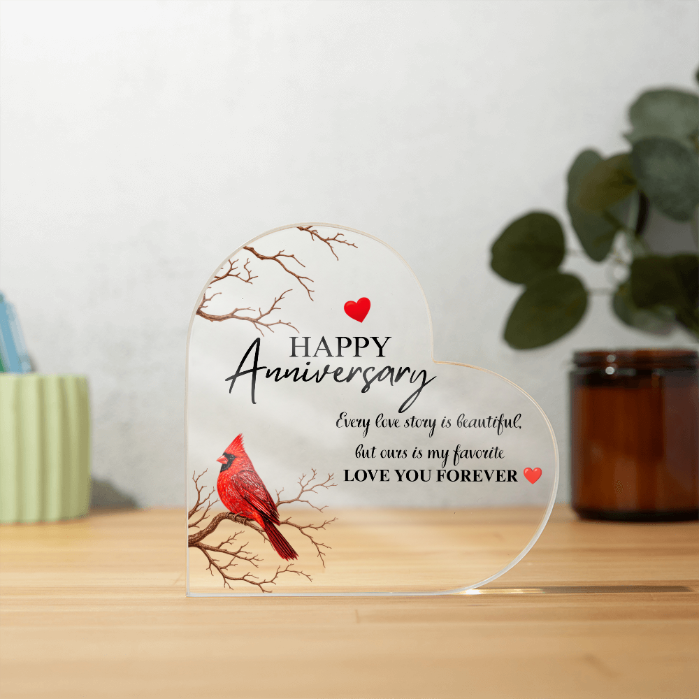 Cardinal Love Acrylic Plaque Accent