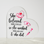Acrylic Heart Block Nurse Gift