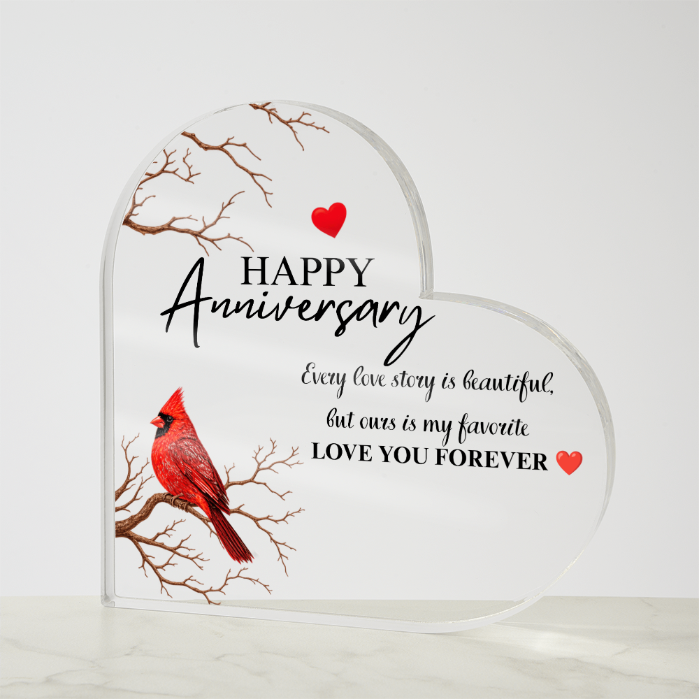 Cardinal Love Acrylic Plaque Accent