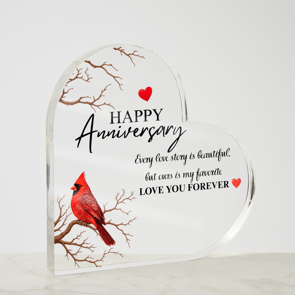Cardinal Love Acrylic Plaque Accent