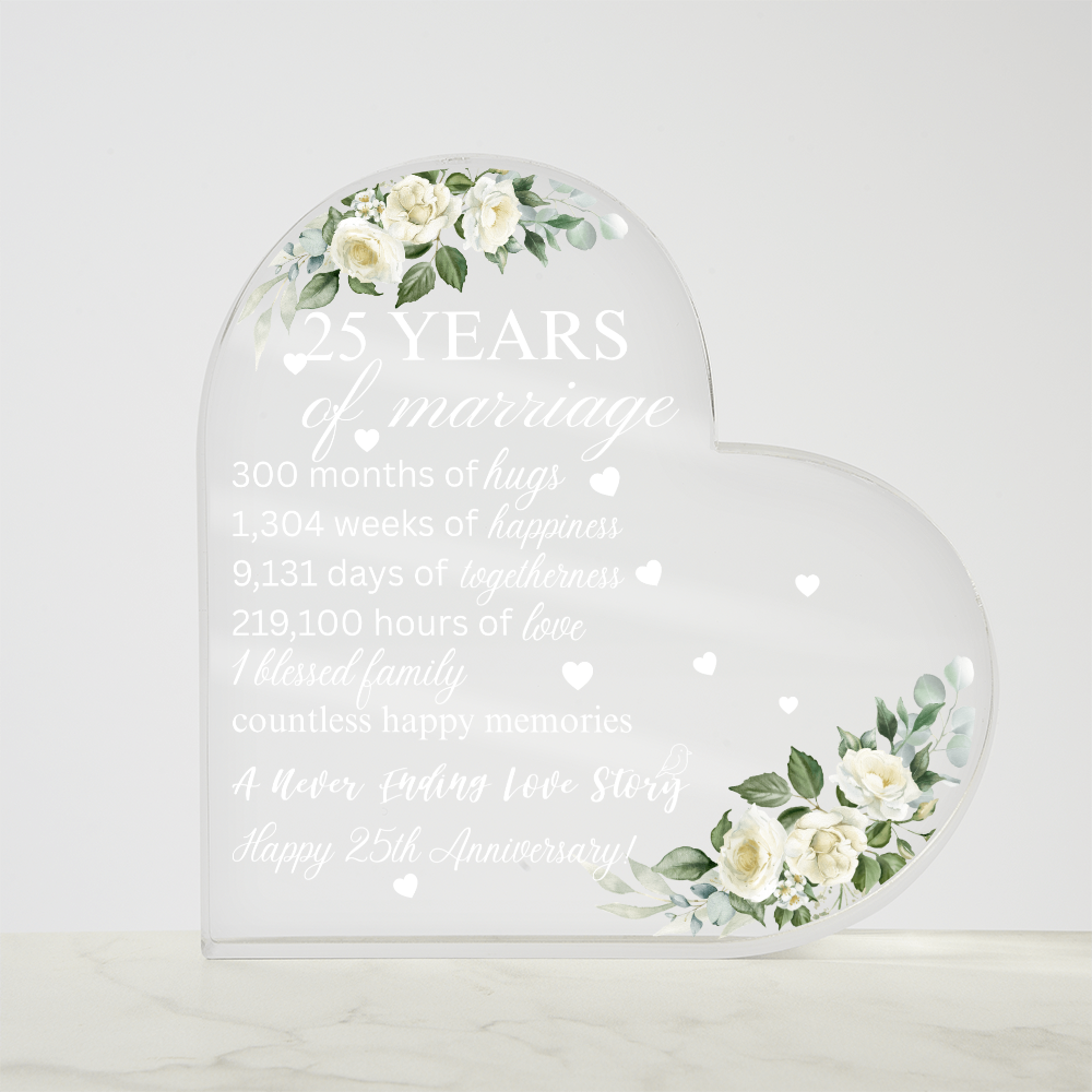 25th Anniversary Acrylic Love Decor
