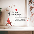 Cardinal Love Acrylic Plaque Accent