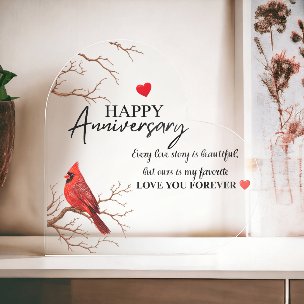 Cardinal Love Acrylic Plaque Accent