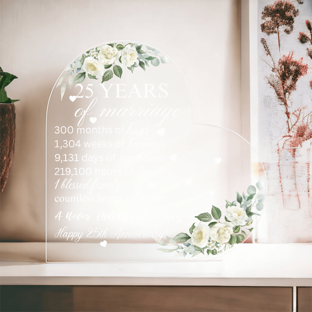 25th Anniversary Acrylic Love Decor