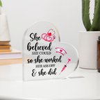 Acrylic Heart Block Nurse Gift