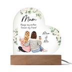 Mother Daughter Acrylic Heart Plaque Gift