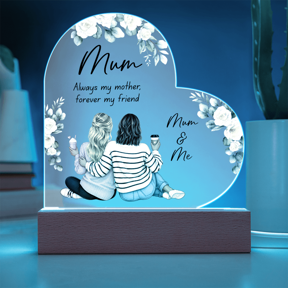 Mother Daughter Acrylic Heart Plaque Gift