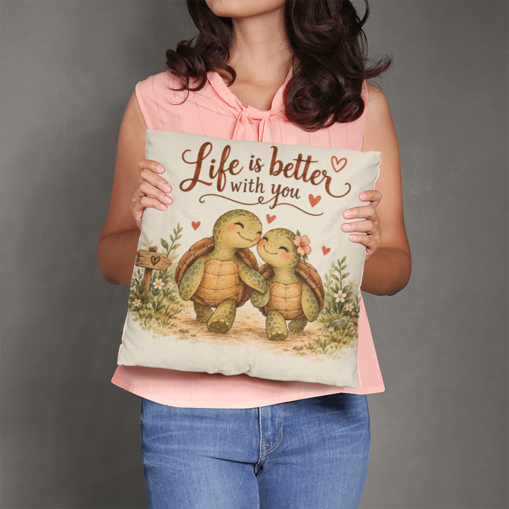 Turtle Love Decorative Pillow Cover